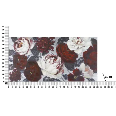 OBRAZ NA PŁÓTNIE WHITE/RED FLOWER DARKBACK 120x3,7x60 cm